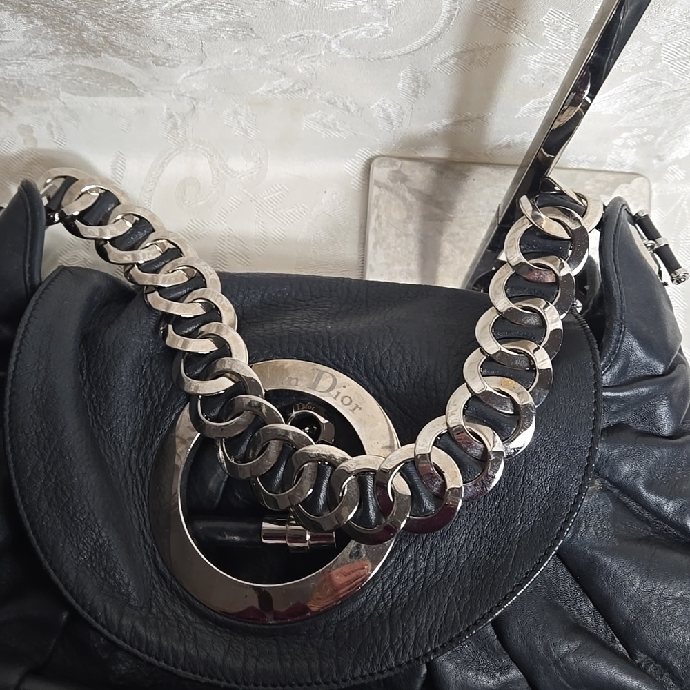 Christian Dior Vintage Black Leather Jazz Club Hobo Shoulder Bag - Picture 14 of 14